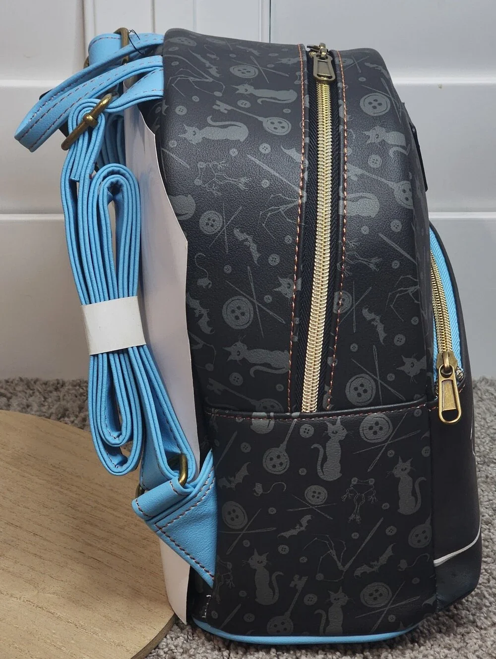 New Loungefly Coraline Split Mini Backpack, Fleece Blanket, Magnet & 2 Pins Lot
